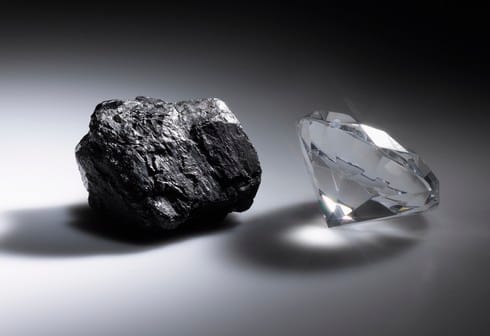 El proceso de un diamante.