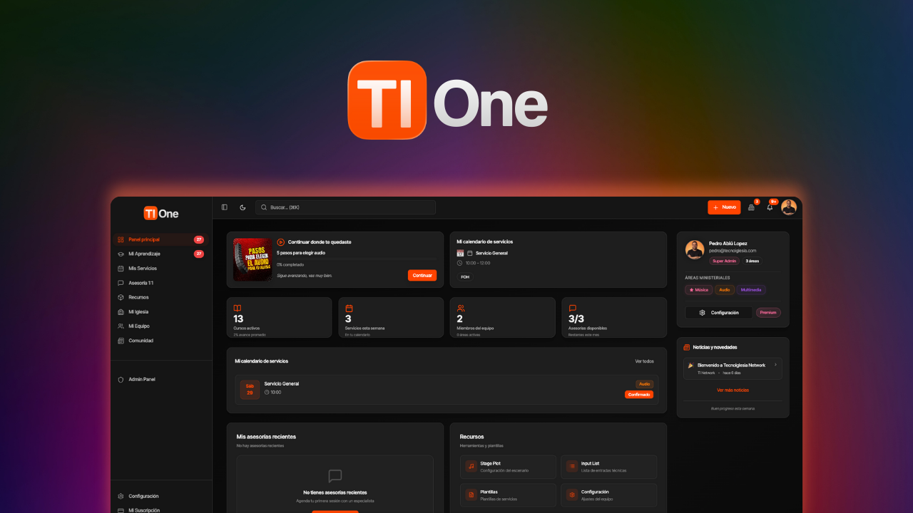 Tecnoiglesia One: la plataforma que ordena, capacita y conecta a tu iglesia