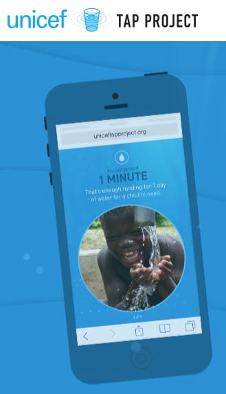 Deja tu celular, la UNICEF donará agua